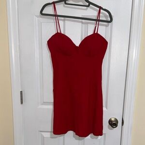 Fashion Nova Red Mini Dress with Spaghetti Straps